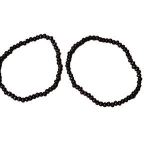 Boho Handmade Wood Bead Stretch Bracelets Set of 2 Natural Fashion Jewelry Women